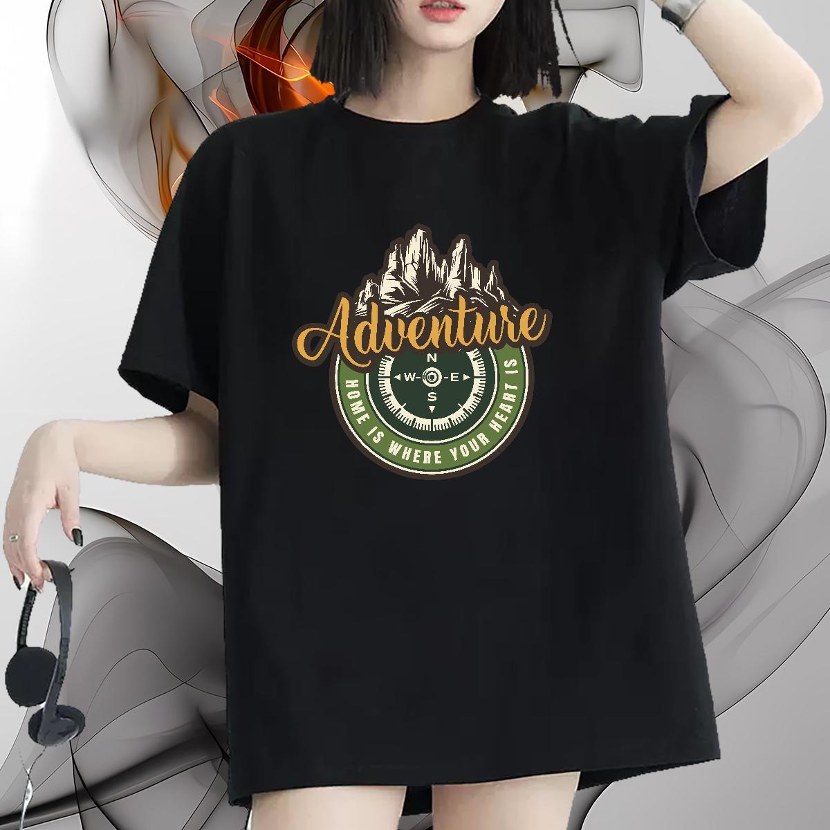 Lady Lady T shirt 230g Cotton letter Street T-Shirts O Neck Short Sleeves DIY Anime Polos