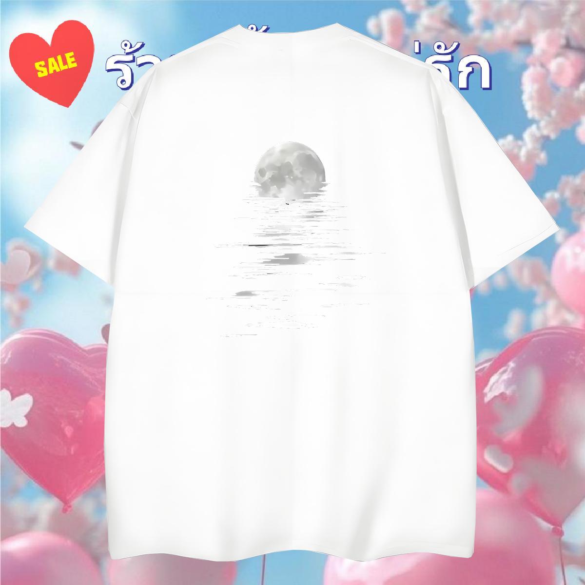 Popular Men T Shirts 230g Pure Cotton moon Hip Hop Street DIY Anime O Neck Short Sleeves Tshirts Customized Polos