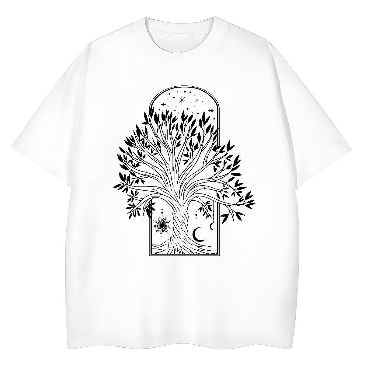 Customized Men Tees tree Casual Beach 230g Pure Cotton Clothes Short Sleeve Soft Unisex Mens T Shirts Floral Print