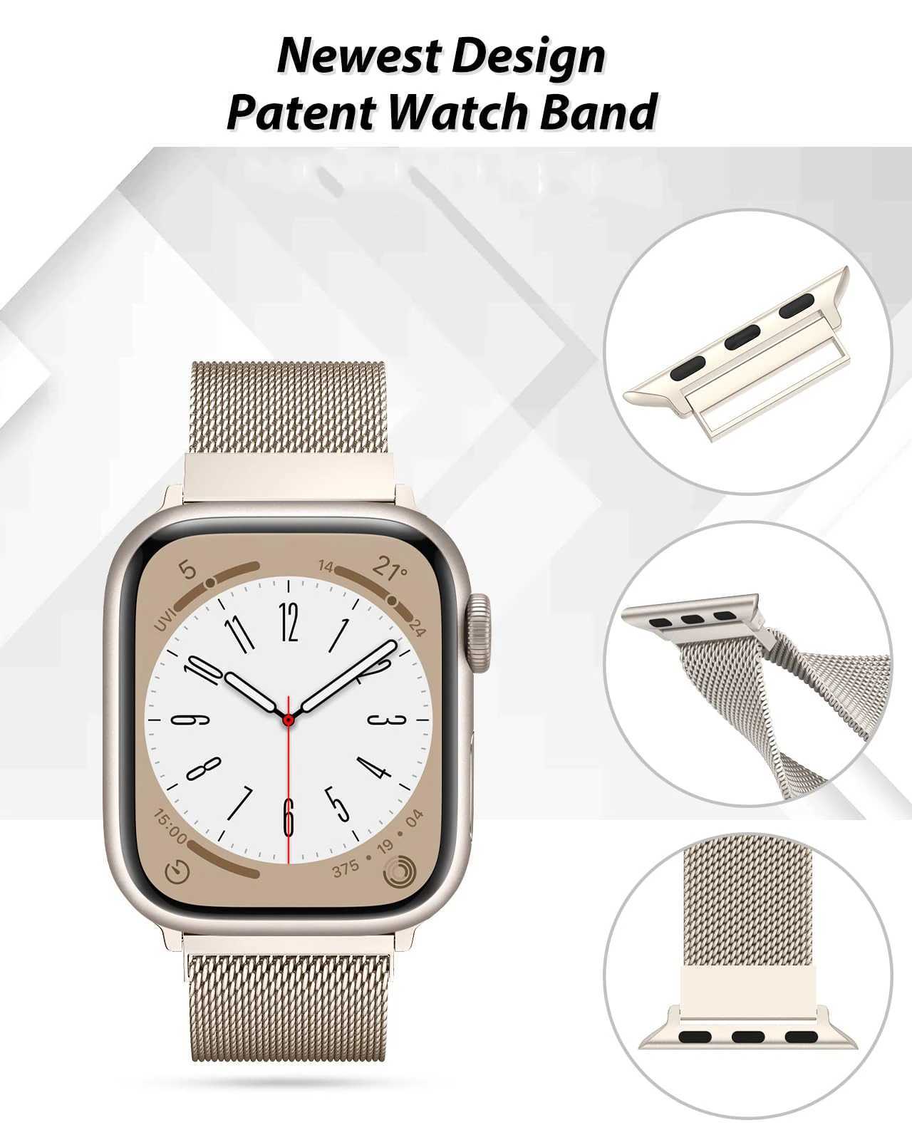 Milanese Strap For iwatch Band 45mm 44mm 40mm 49mm 41mm 38mm 42 44 mm Bracelet iwatch Series 9 3 6 5 SE 7 8 Ultra 2 strap Z240824