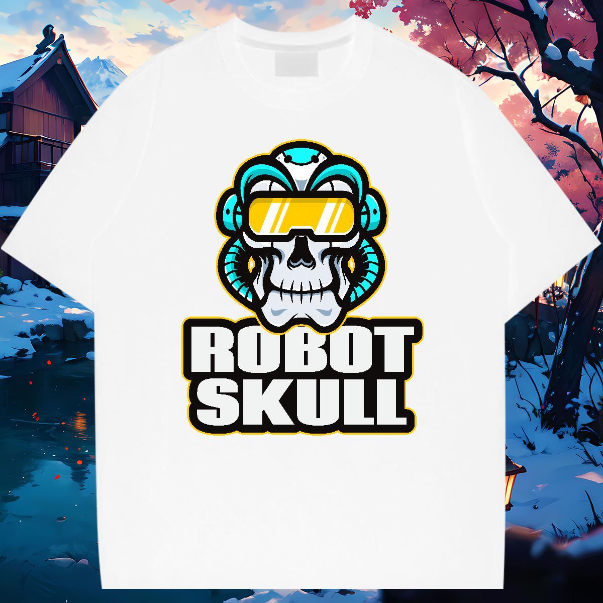 Comfortable T Shirt For Man 230g Pure Cotton skull Casual Beach Oversized Breathable Short Sleeve Mens Tshirts Designer Fashion Tops