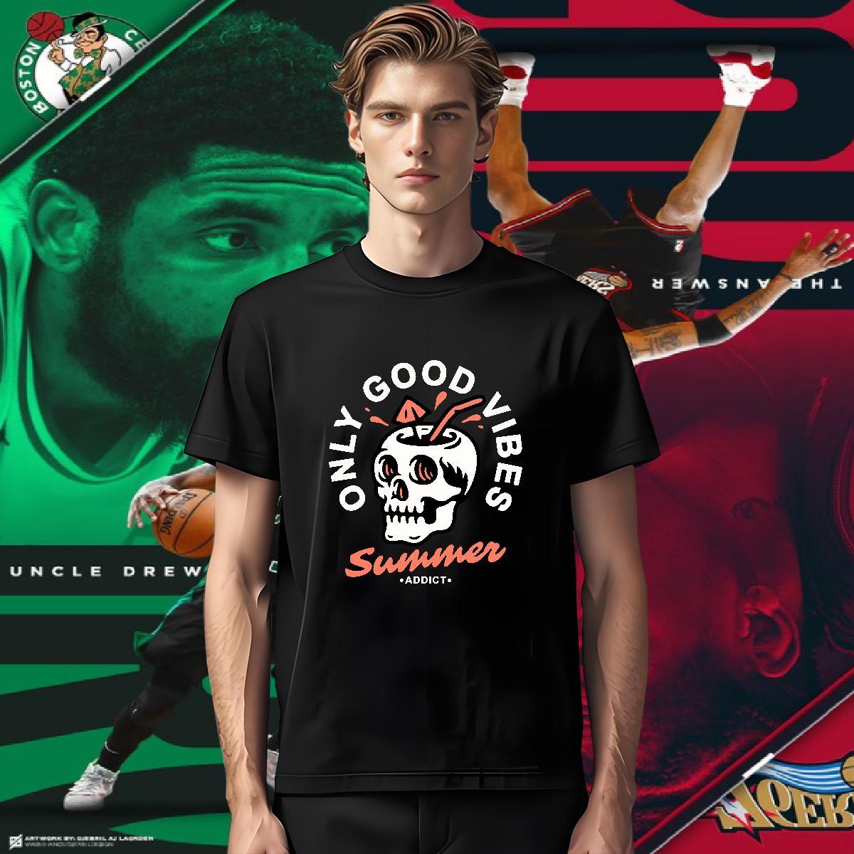 Loose Fit T shirt 230g Cotton skull Street wear Hip Hop Skull Crew Neck Breathable Men Clothes T-Shirt 2024 Tops Shirt