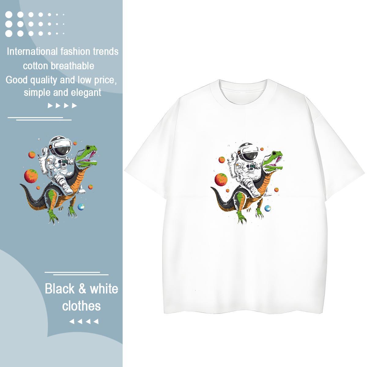 Loose fit Woman Tshirt 100% Cotton 230g universe Summer Casual Women T Shirts Breathable Crew Neck Custom Printing Tops Tees