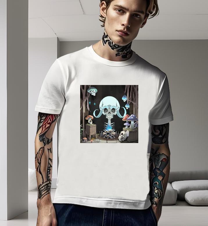 Cool T Shirts Men 230g Pure Cotton skull Hip Hop Street Custom Print Oversized Breathable Short Sleeve Men Tshirts Fashion Designer Clothings