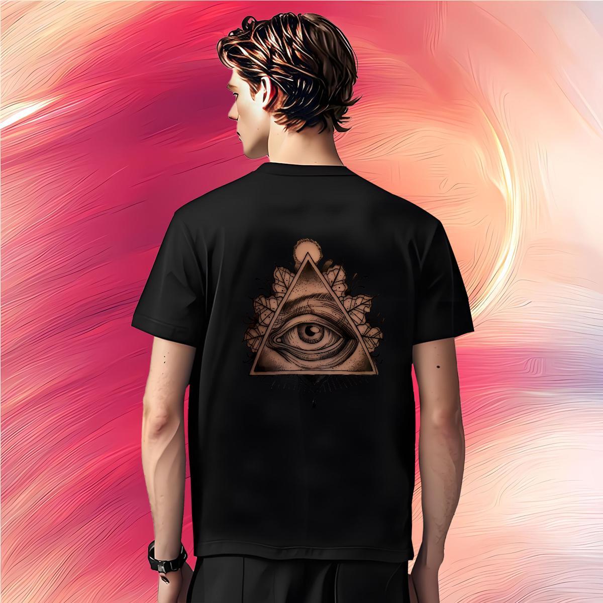 Free Shipping Men T Shirts 230g Cotton eye of the devil Hip Hop Street Custom Printing O Neck Short Sleeves Tshirts Casual New Tees Shirts