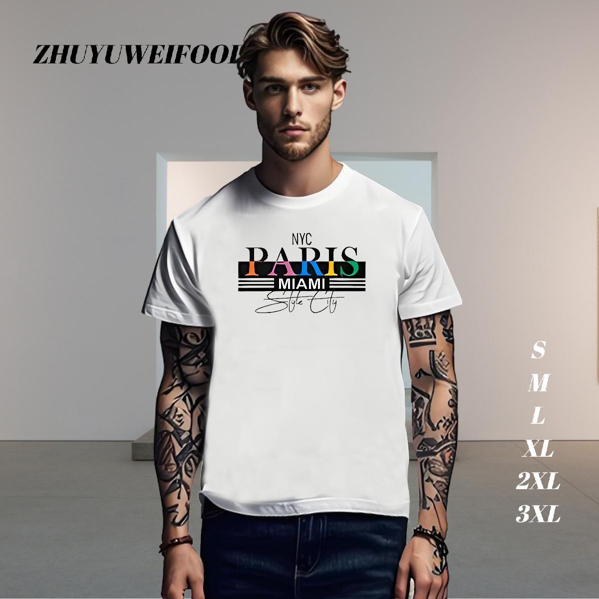Comfortable T Shirts Men 230g Cotton letter Hip Hop Black Oversized Breathable Short Sleeve Tshirt for Man Woman 2024 New Tee Shirt