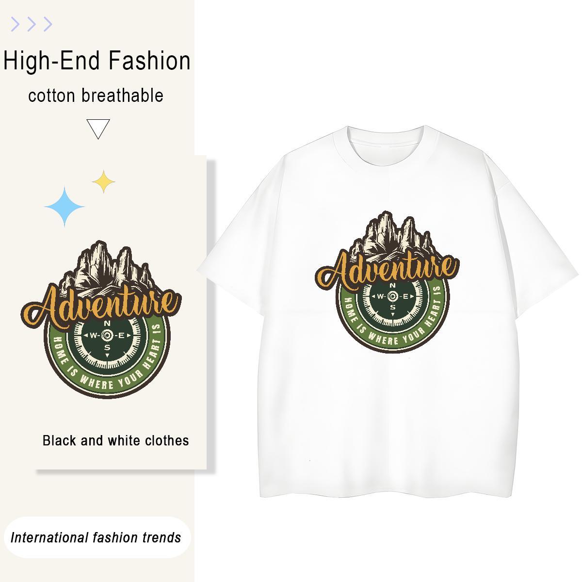 Wholesale Unisex Tshirts 230g Pure Cotton letter Daily Outfit T shirt Crew Neck Customized Print Tees