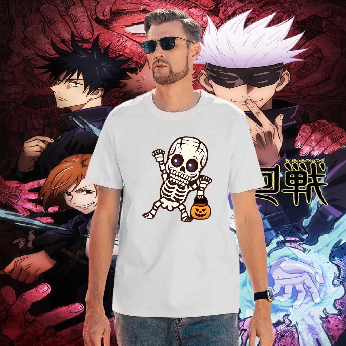 Popular T-Shirts for Men 100% Cotton 230g halloween Street Wear Oversized Breathable Short Sleeve Tshirts 2024 New Tops Tees