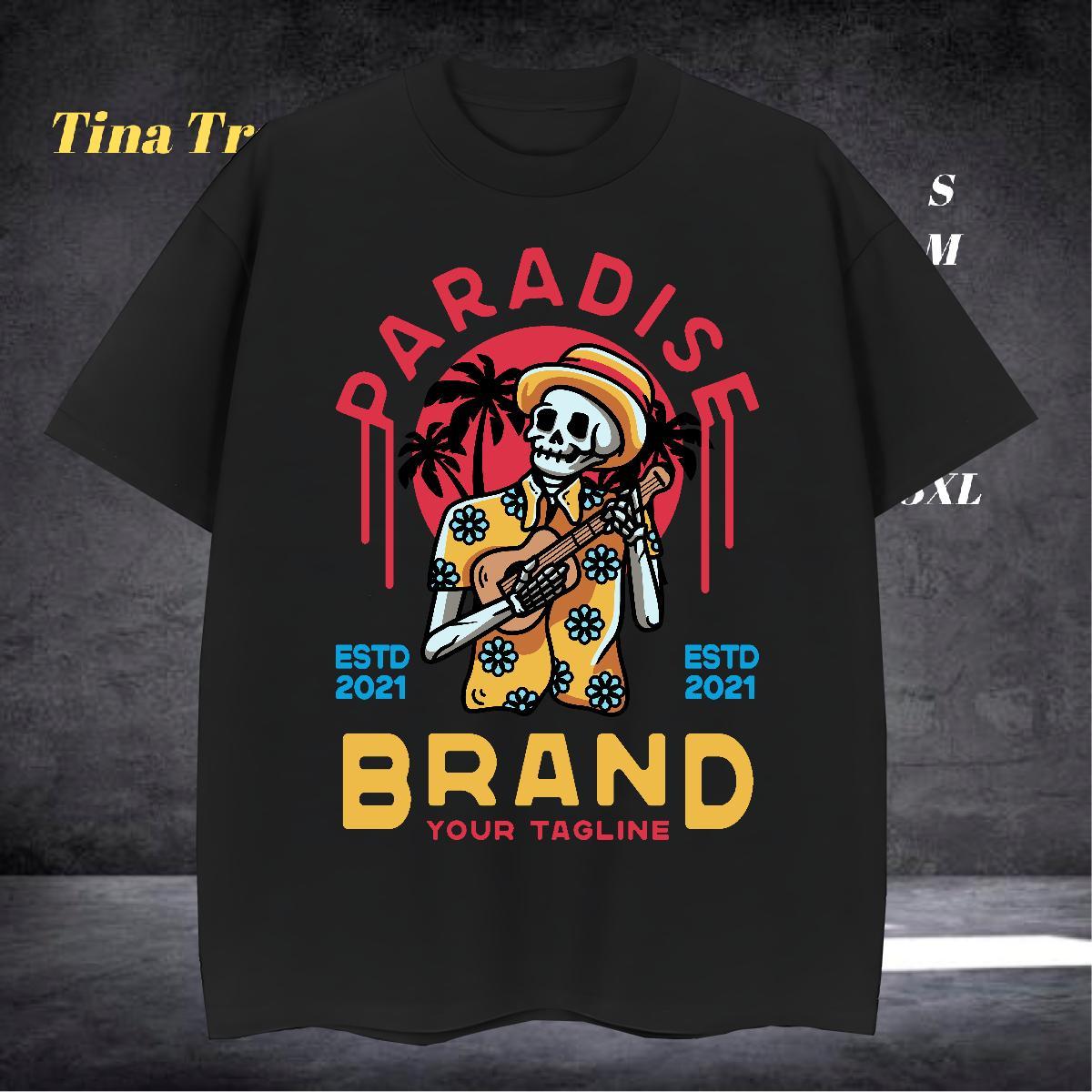 Loose T-Shirts for Men 230g Cotton skull Hip Hop Oversized O Neck Short Sleeves Men Tops Tees 2024 Tshirts