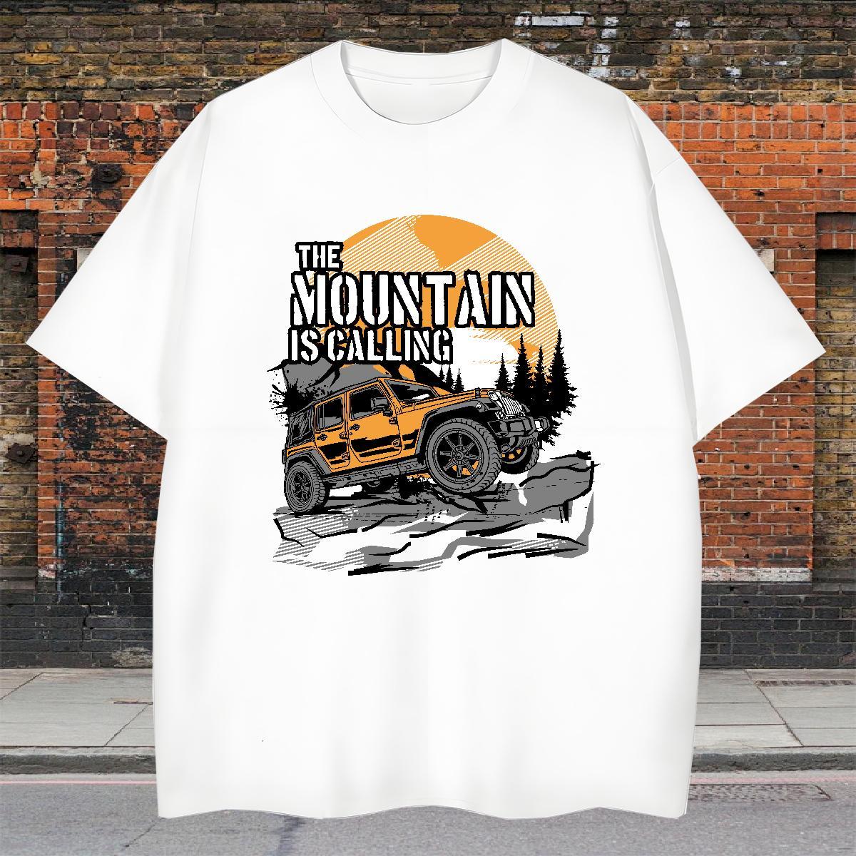 Classic Mens T Shirts 230g 100% Cotton off-road vehicle Daily Wear Custom Big Size O Neck Short Sleeves Men Tshirts Factory Direct Clothes