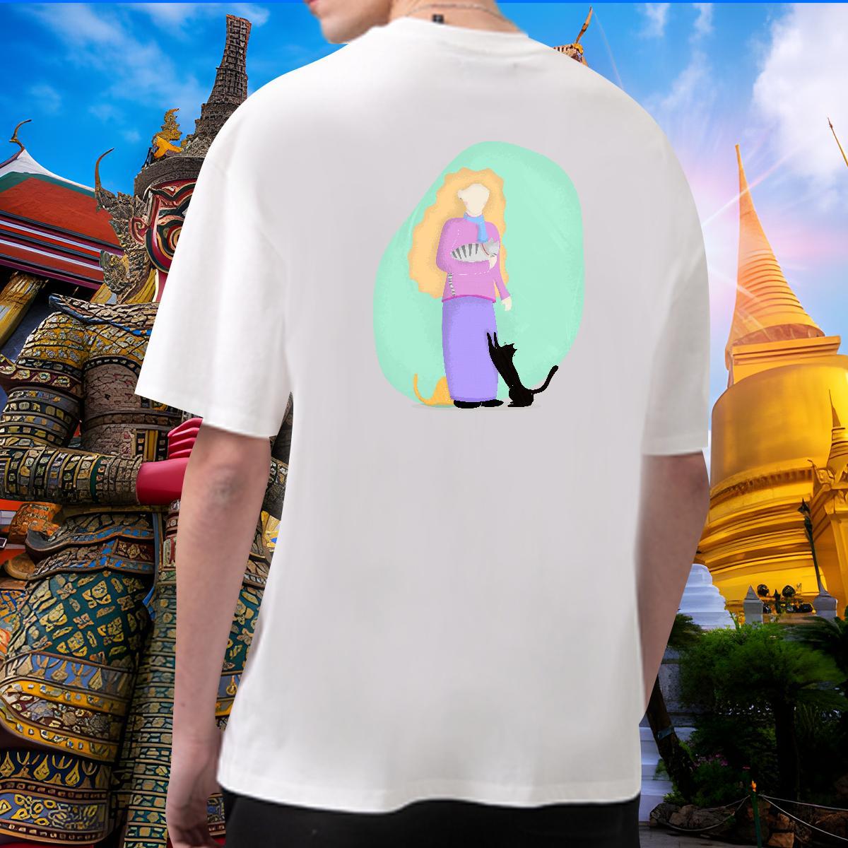 Cool T Shirt For Man 230g Cotton portrait Daily Wear Oversized Breathable Short Sleeve Mens Tshirts New Arrival Top Tees