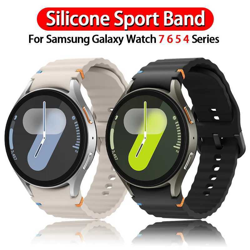 Samsung Galaxy Watch 7 6 5 4 44mm 40mm FE/Pro/Classic Silicone Sports Band Bracelet Correa Galaxy Watch 7 Strap W240824