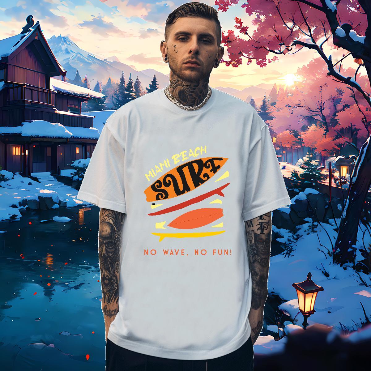 Loose T-Shirts 230g 100% Cotton sea Daily Wear Plus Size Custom Breathable Crew Neck Men Tees New Designer Tee Shirt