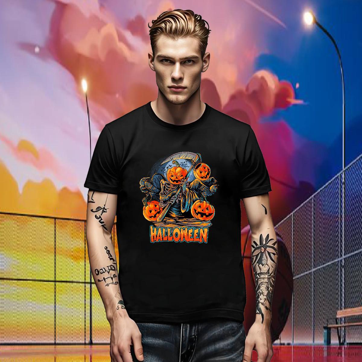 Wholesale Men Tops Tees pumpkin Street wear Hip Hop 230g 100% Cotton Tee Shirt Breathable Soft Free Shipping T Shirts Men Custom Printed
