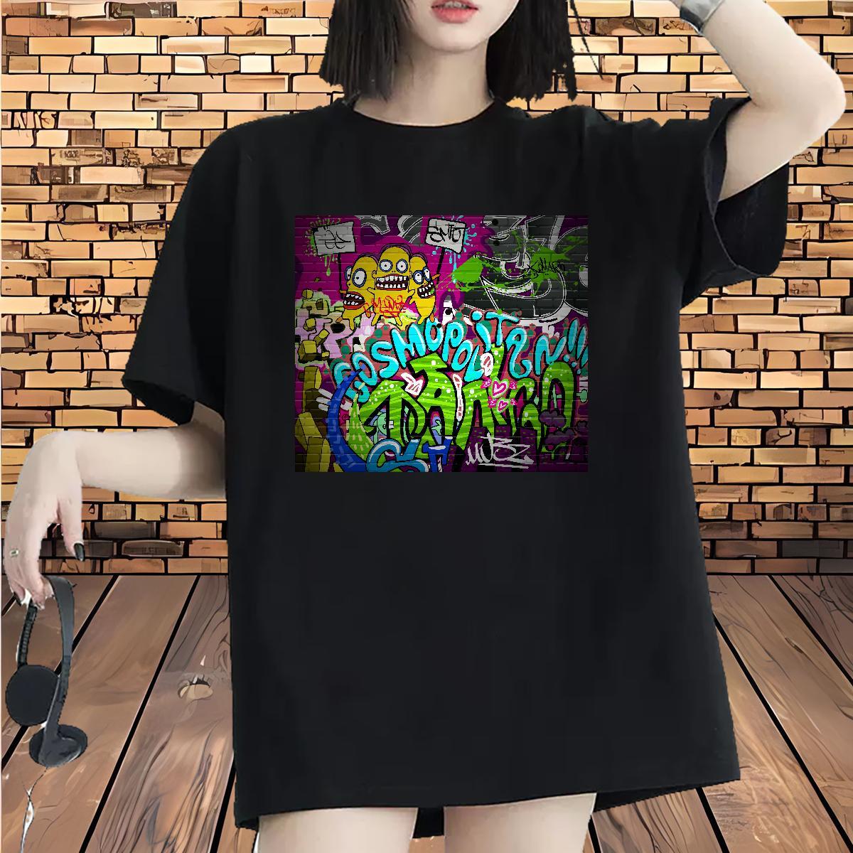 Female Woman Tshirt 230g Cotton icon Casual Beach T shirt Crew Neck Black Oversized Clothes