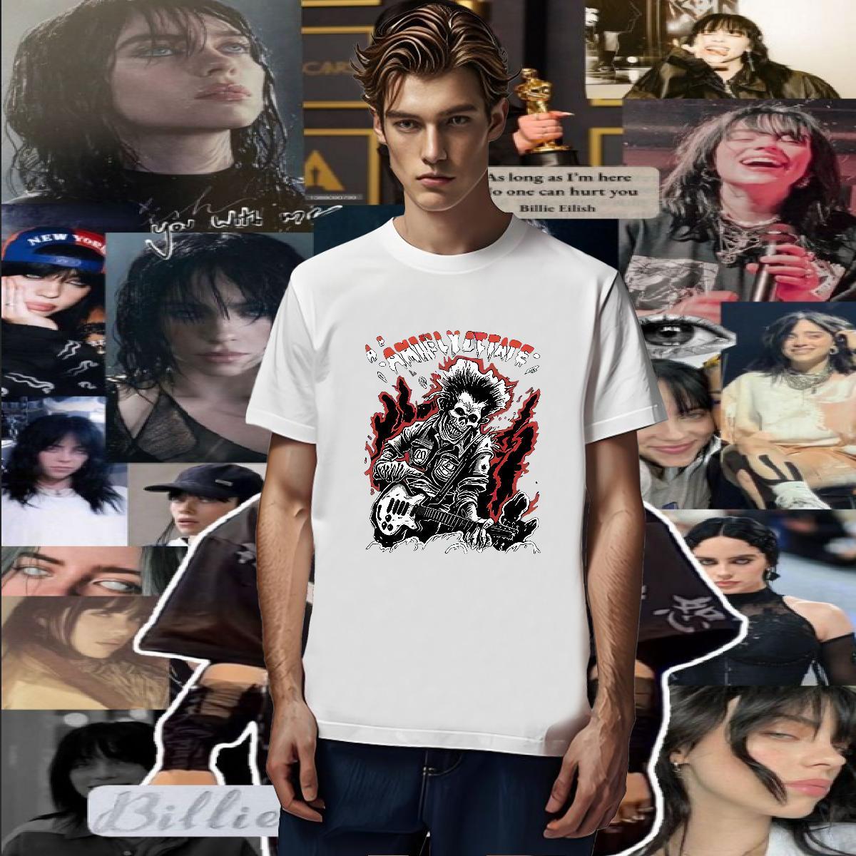 Cool Design T-Shirts for Men 100% Cotton 230g skull Street wear Hip Hop Black Oversized Breathable Crew Neck Tshirt for Man Woman New Designer Wear