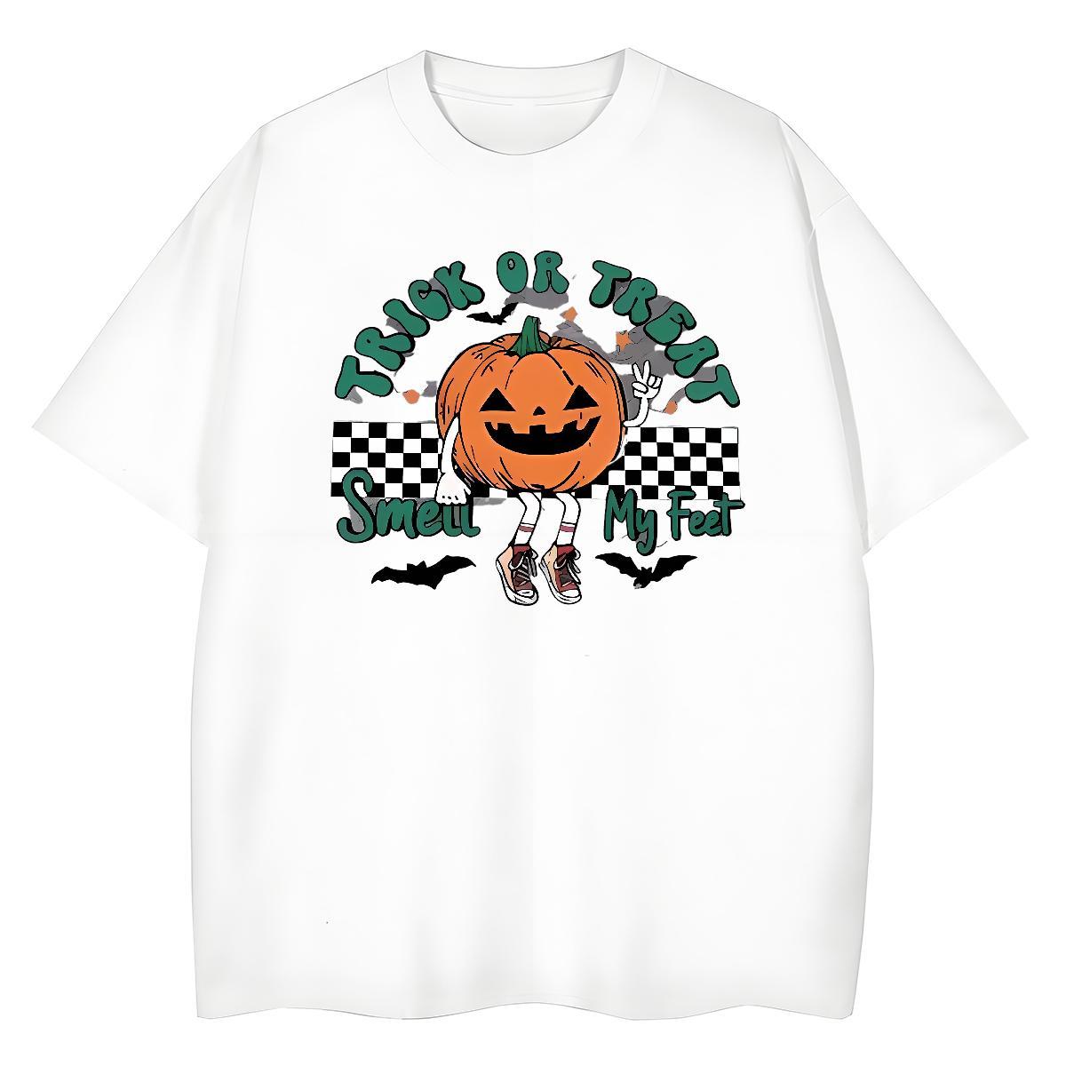 Free Shipping Men Clothes T-Shirt pumpkin Summer Casual 230g 100% Cotton Tops Round Neck Short Sleeve Comfortable T-Shirts for Men Anime
