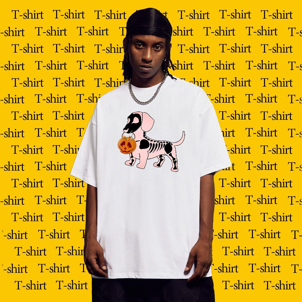 Loose Men T Shirts 230g Cotton dog Street wear Hip Hop Oversized 4XL O Neck Short Sleeves Men Tshirts Designer Fashion Clothes