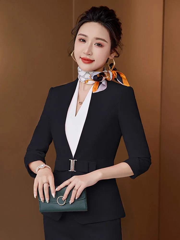 Womens sports pants set long sleeved uniform elegant womens business formal work oversized 2XL 240823