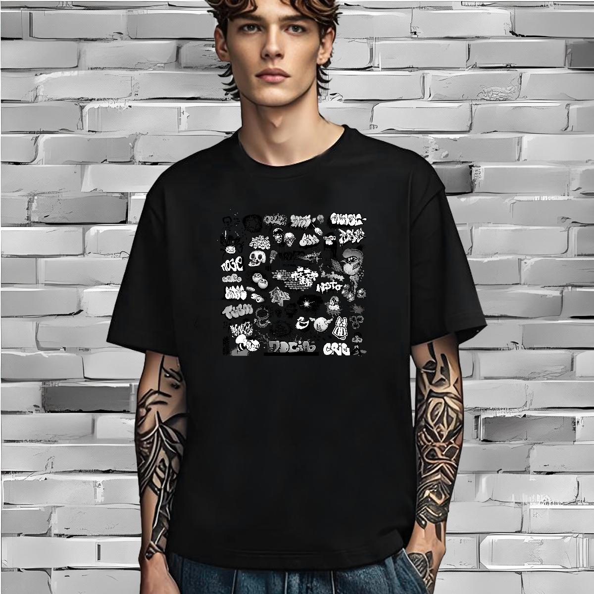Comfortable Man T Shirts 100% Cotton 230g skull Street Wear White Plus Size Breathable Short Sleeve Men Tshirts Designer Tops Shirt