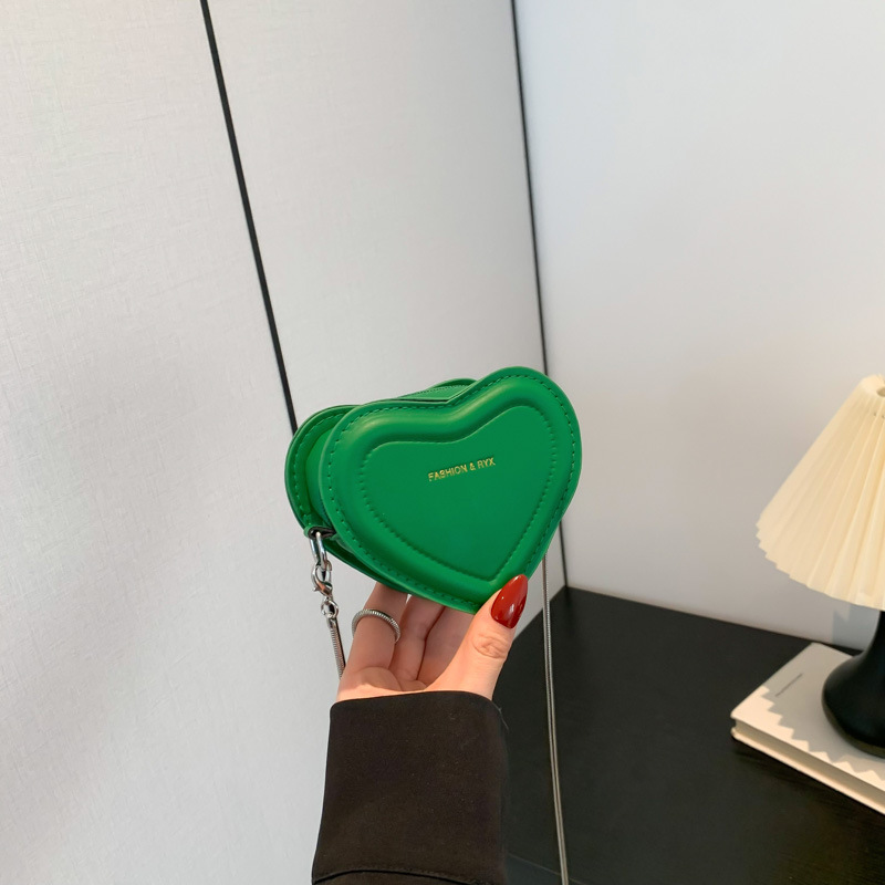Women's fashionable peach shaped small bag simple girl's heart single shoulder bag