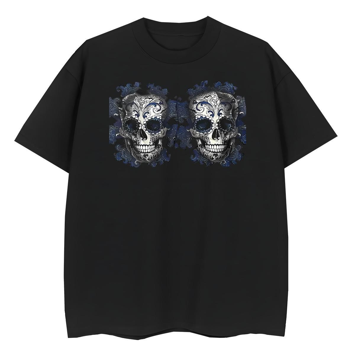 Cool Design T-Shirts 230g Cotton skull High Street Hip Hop Oversized Short Sleeve Soft Tshirts Designer Tops
