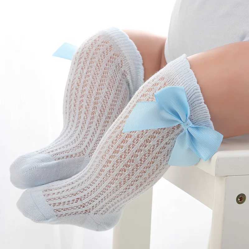 3Pairs/lot Toddler Girls White Mesh Socks Bows Breathable Sweet Infant Baby Girl Cotton Socks Newborn Kids Girl Solid Socks Pack CL240824