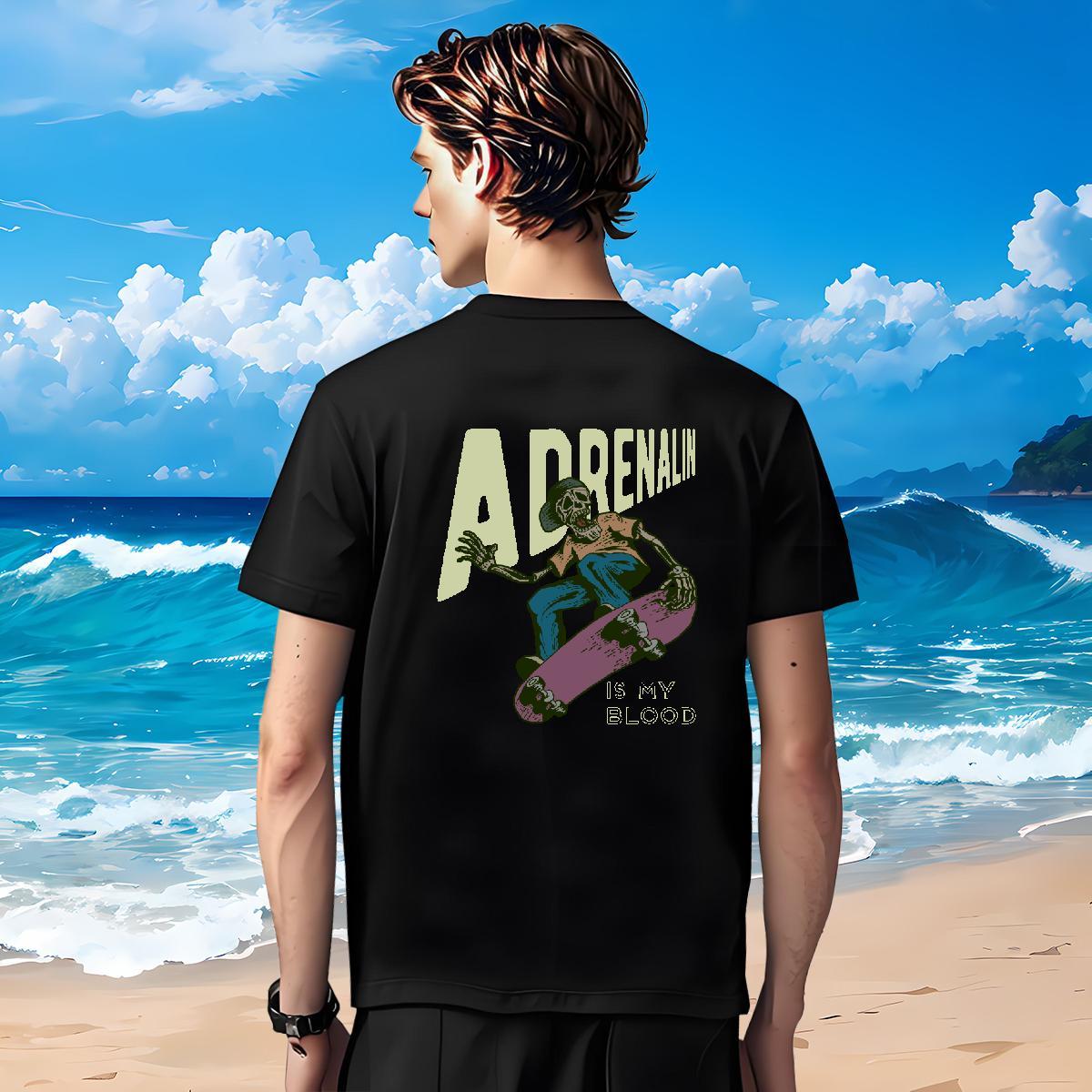 Free Shipping T shirt 100% Cotton 230g skull Outdoor DIY Printed Breathable Men Tops Tees Fashion New Polos