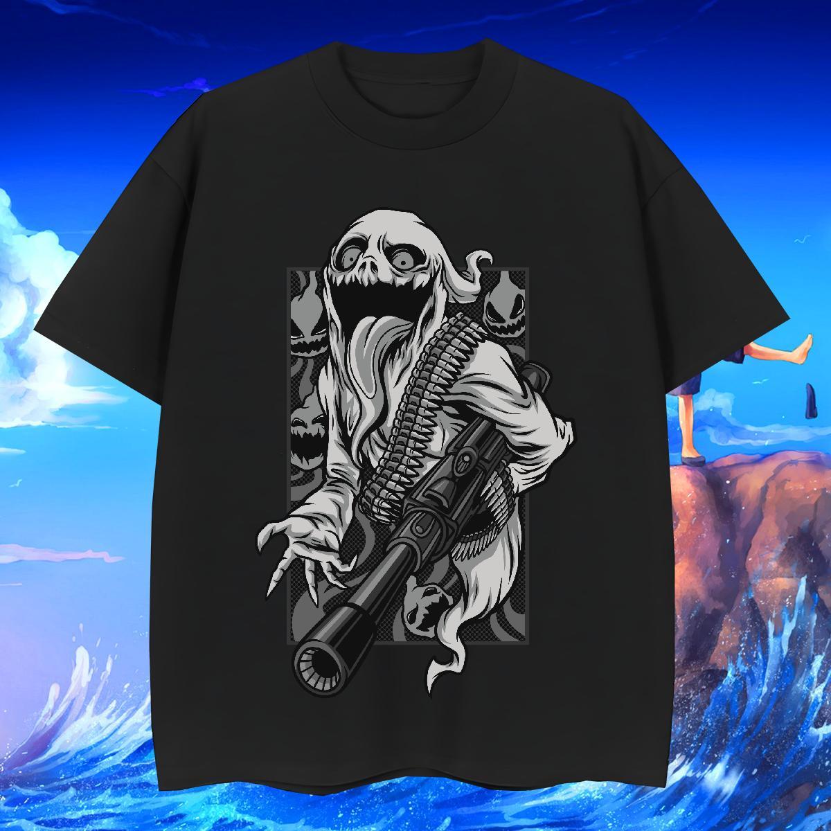 Designer T-Shirts 230g Pure Cotton skull Daily Outfit Custom Printing O-Neck Short Sleeve Men Clothes T-Shirt Casual New Polos