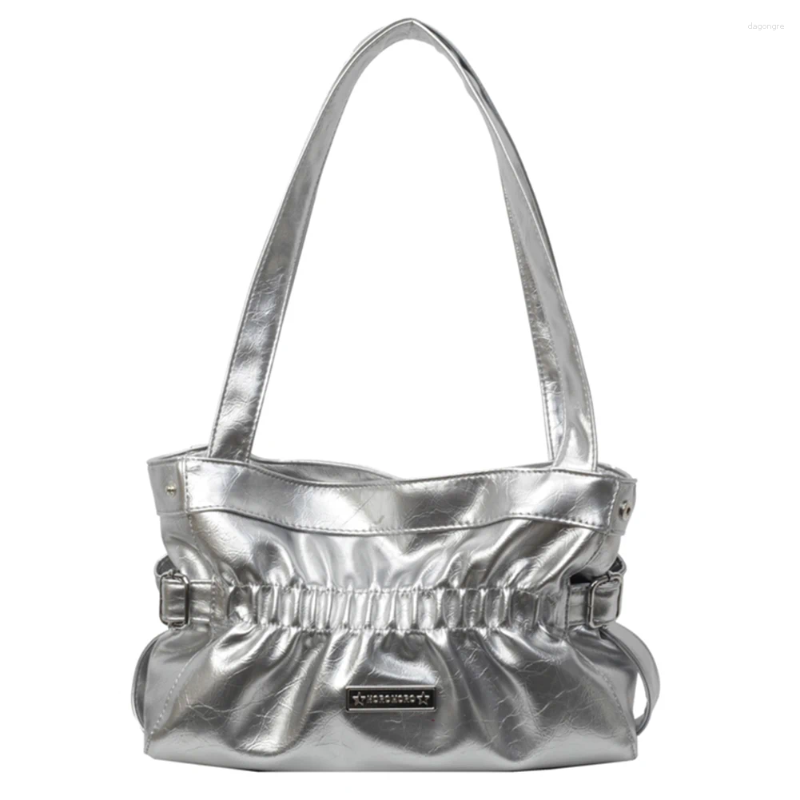 2025 NEW Totes Women PU Fashion Shoulder Bag Large Capacity Pleated Underarm Ruched Handbag Solid Color Chic Hobo For Party Vacation