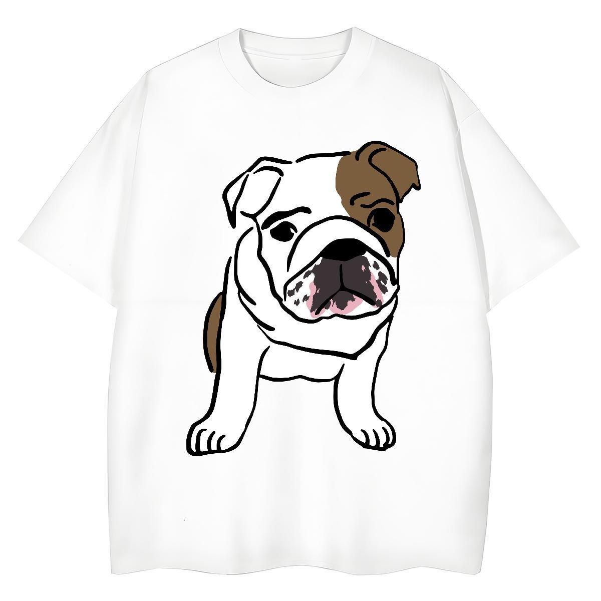 2024 Summer Men Tops Tees Dog Daily Wear 100% Cotton 230g Polos Round Neck Short Sleeve Loose T-Shirts for Men Customized