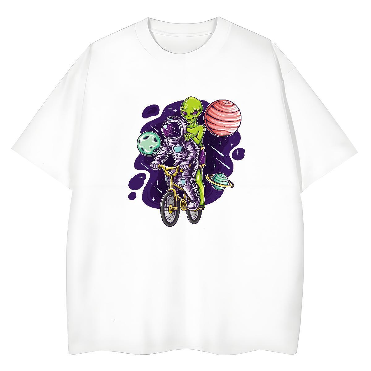 Nice Woman Tshirt 100% Cotton 230g cosmonaut Sports Street Wear T-Shirts for Women Crew Neck Breathable Custom Printing Clothes