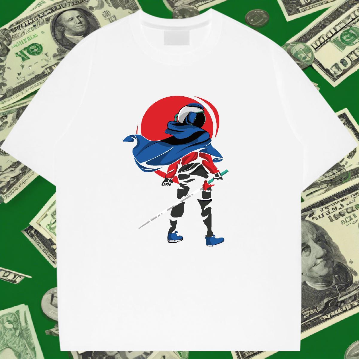 Comfortable Womens Tshirts 230g 100% Cotton cosmonaut Hip Hop Street T Shirt For Woman Breathable Short Sleeve Custom Print Plus Size Clothes