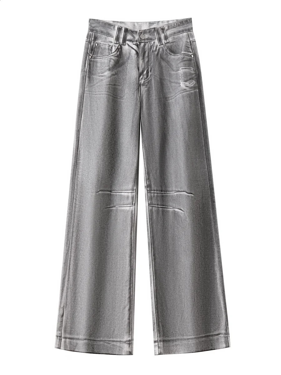 ner jeans womens Dirty Fit Y2k fashion bag American retro wide leg Grunge style destroyed washed white denim pants 240823
