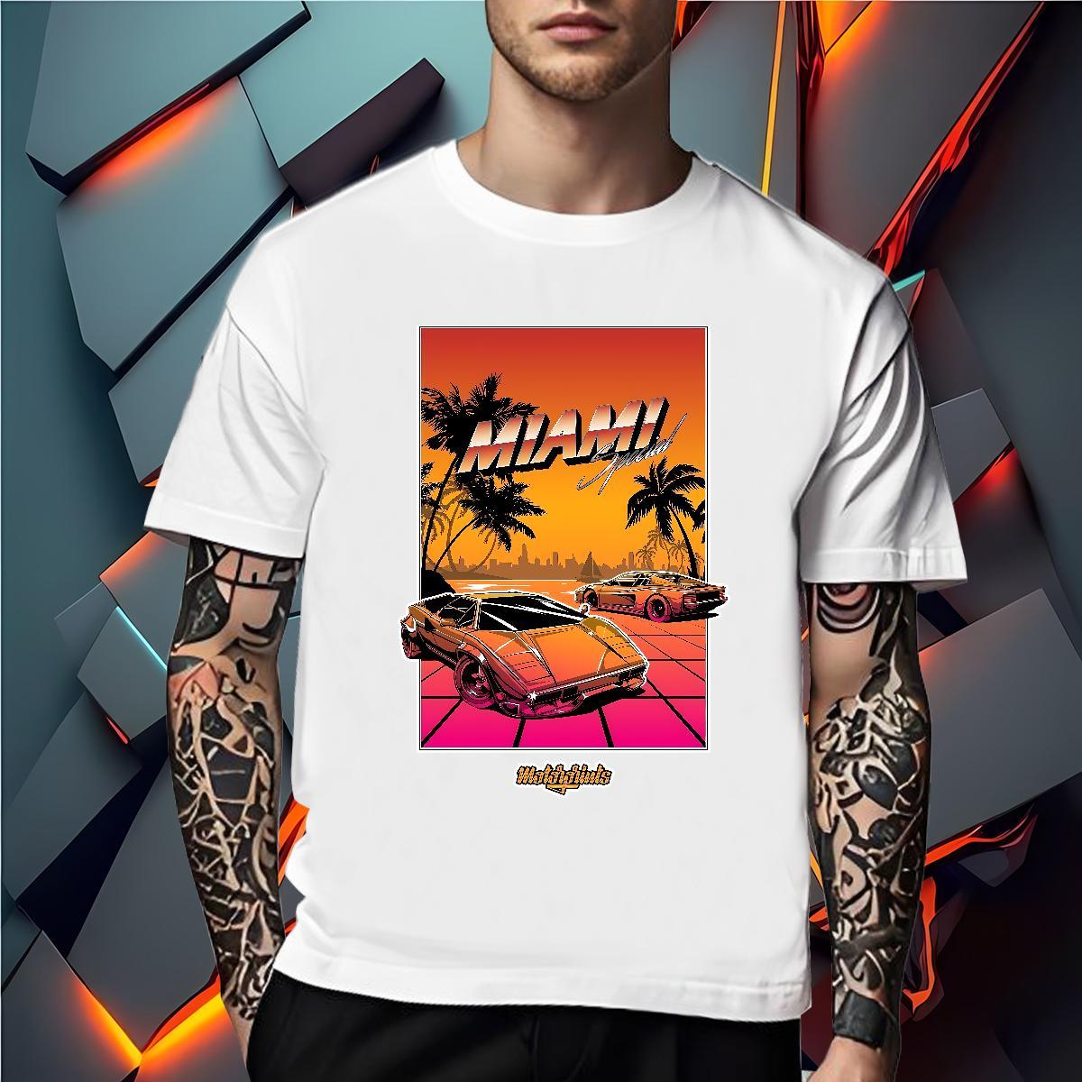 Cool Design T-Shirts 100% Cotton 230g beach Daily Wear Cartoon Print Breathable Men Tshirts New Arrival Tees