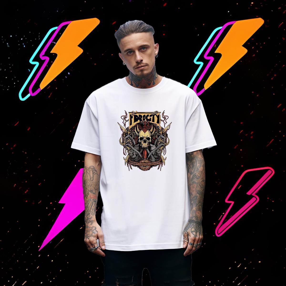 Wholesale Mens T Shirts 230g 100% Cotton skull Casual Daily Wear Oversized 4XL Breathable Soft Couples T Shirts Factory Direct Tops