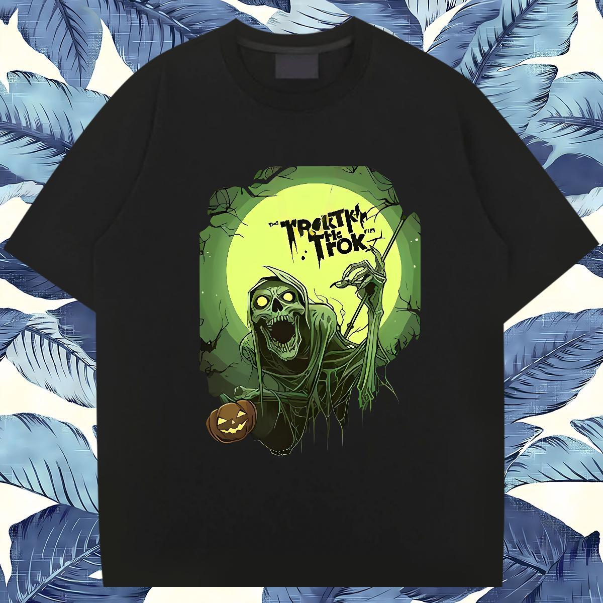 Loose Fit T shirt 100% Cotton 230g skull Hip Hop Street Black Oversized Round Neck Short Sleeve Tshirts New Designer Tops Tees