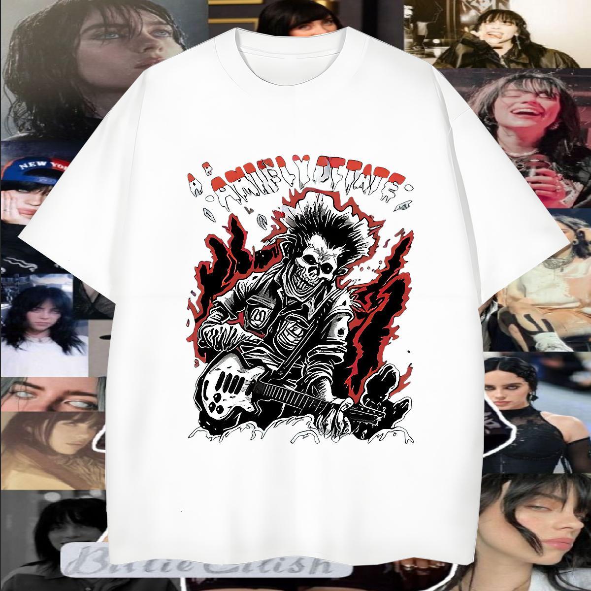 Cool Design T-Shirts for Men 100% Cotton 230g skull Street wear Hip Hop Black Oversized Breathable Crew Neck Tshirt for Man Woman New Designer Wear