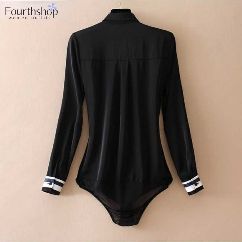 Women's Jumpsuits Rompers 2023 Fashion Tie Flowers Elegant Bodysuits Women Business Work Uniforms Blouses Tops Formal Shirts Office Lady Rompers 
