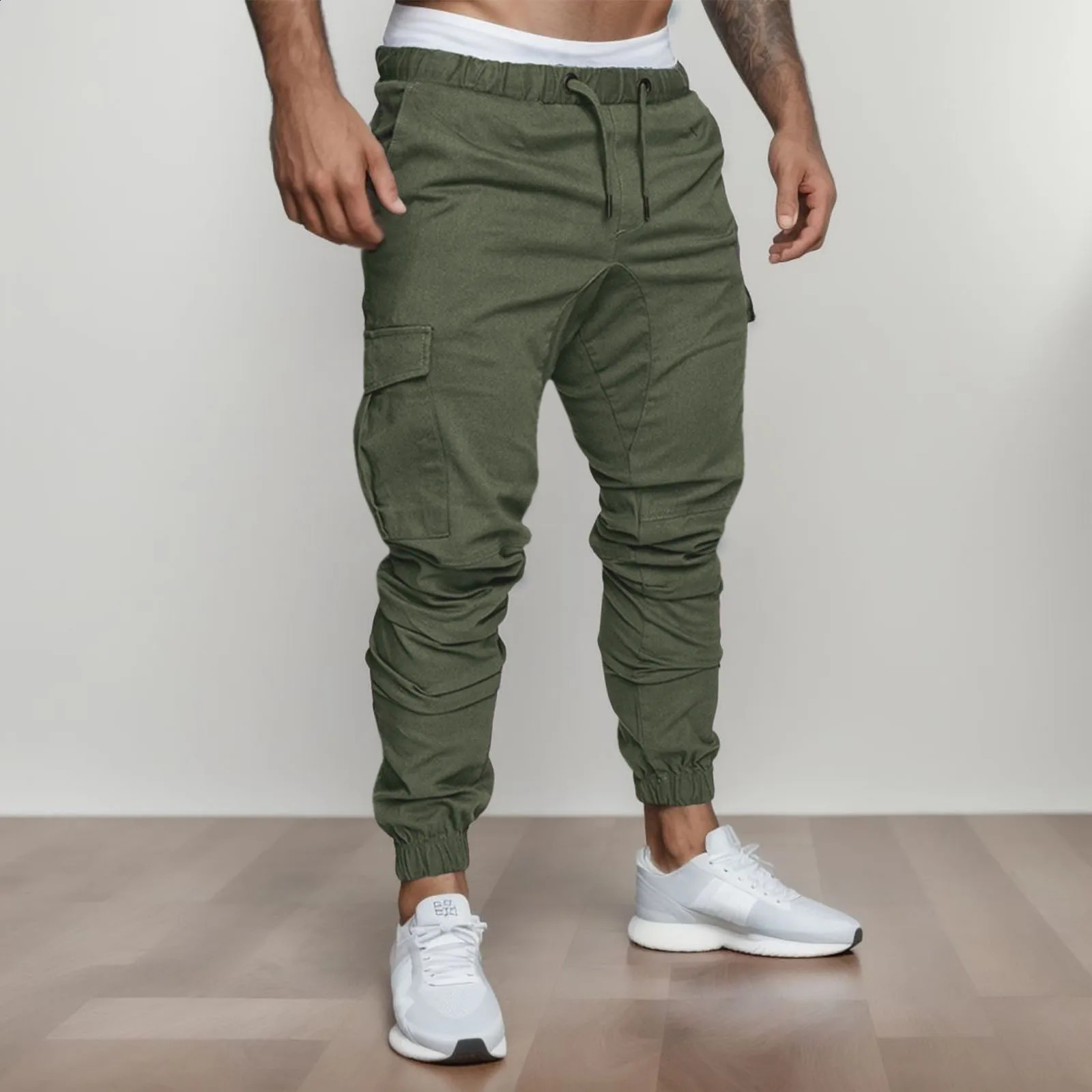 Fashion MenS Multi-Pocket Overalls Sports Trousers Mens Casual Fitness Drawstring Pants MenS Jogger Track Pants Wear 240824CJ