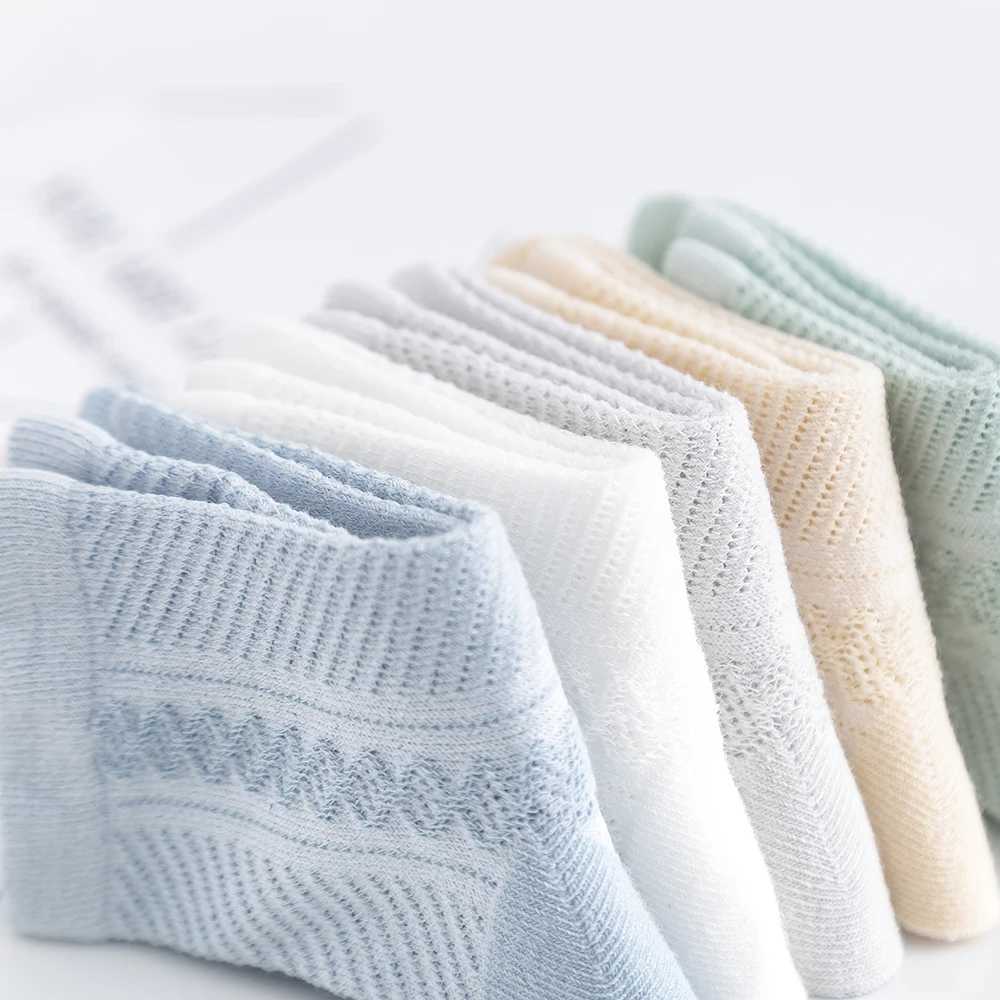 5Pairs/lot 0-12 Kids Socks Summer Cotton Jacquard Baby Socks Girls Mesh Cute Boy Toddler Socks Children Clothe Accessories CL240824