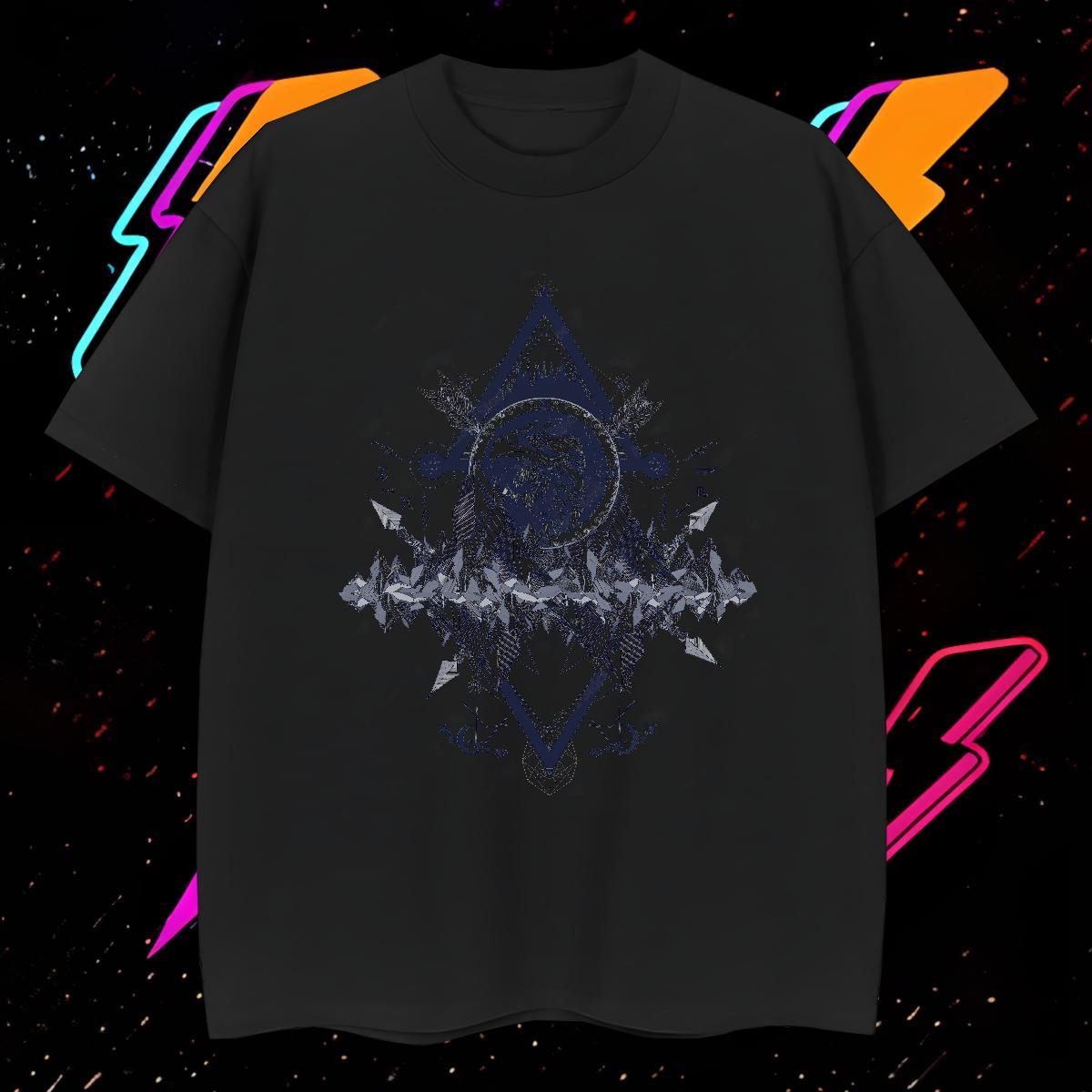 Loose T-Shirts for Men 100% Cotton 230g eye of the devil Street Wear Cartoon Printing L-4XL Breathable Crew Neck Men Clothes T-Shirt New Arrival Tshir
