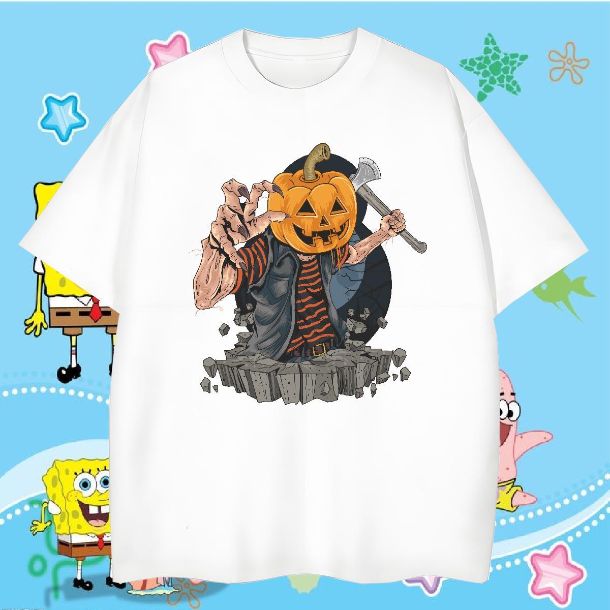 Customized Tshirt for Man Woman pumpkin Street Wear 230g 100% Cotton Tops Shirt Breathable Designer T-Shirts Custom Printed