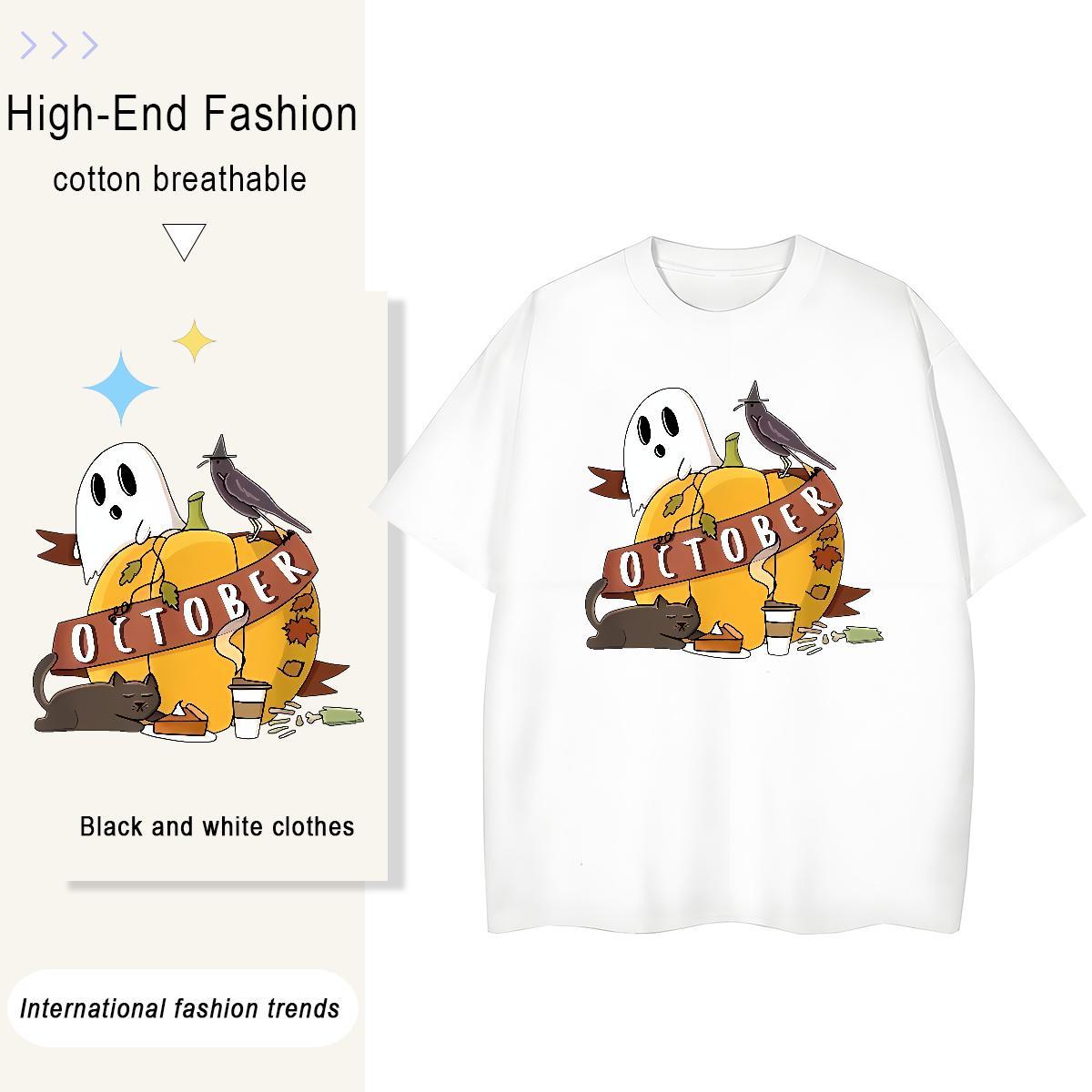 2024 Designer Men Tees pumpkin Home Outdoor 100% Cotton 230g Tops Round Neck Short Sleeve Popular Mens T Shirts Black Oversized