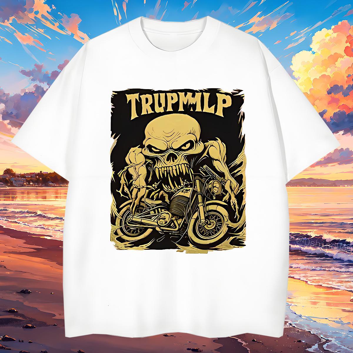 Brand T Shirt For Man 230g Pure Cotton skull Home Outdoor DIY Printed Crew Neck Breathable Couples T Shirts 2024 Designer Tees