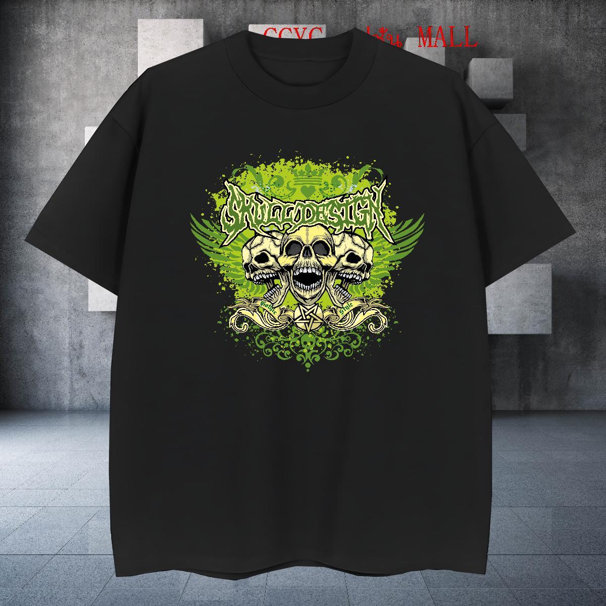 Free Shipping Men T Shirts 230g Pure Cotton skull Anime Printing Street DIY Logo Oversized O-Neck Short Sleeve Men Tops Tees 2024 Summer Tops Shirt