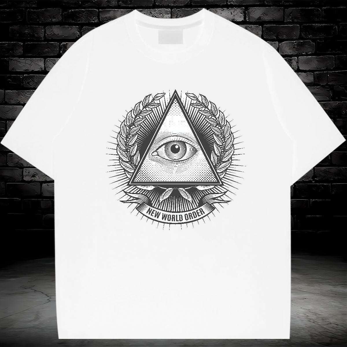 Loose Fit Men T Shirts 230g 100% Cotton eye of the devil Street wear Hip Hop Custom Big Size O Neck Short Sleeves Tshirts Classic Casual Top Tees