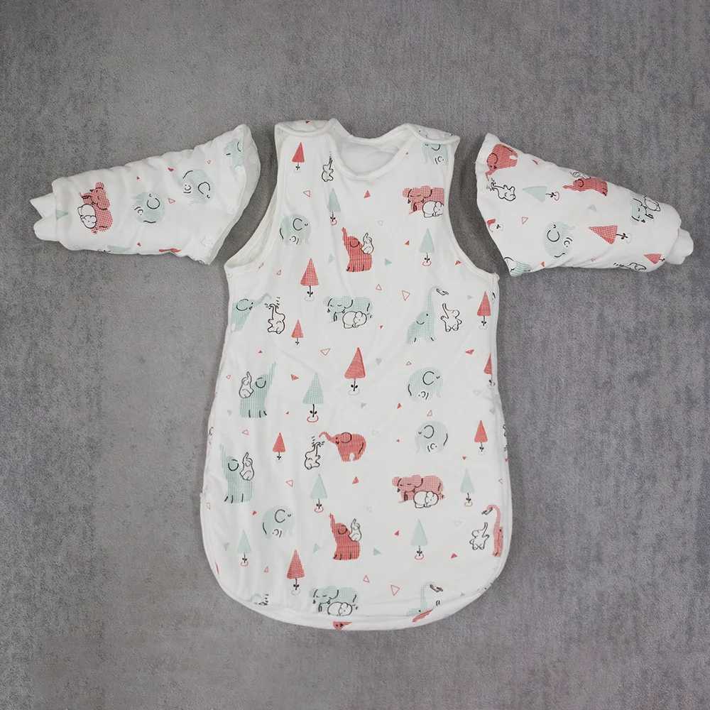 Baby Wearable Blanket Quilt Baby Sleeping Bag For Children Sleepwear Newborns Baby Changing Diaper Detachable Sleeves New M240824