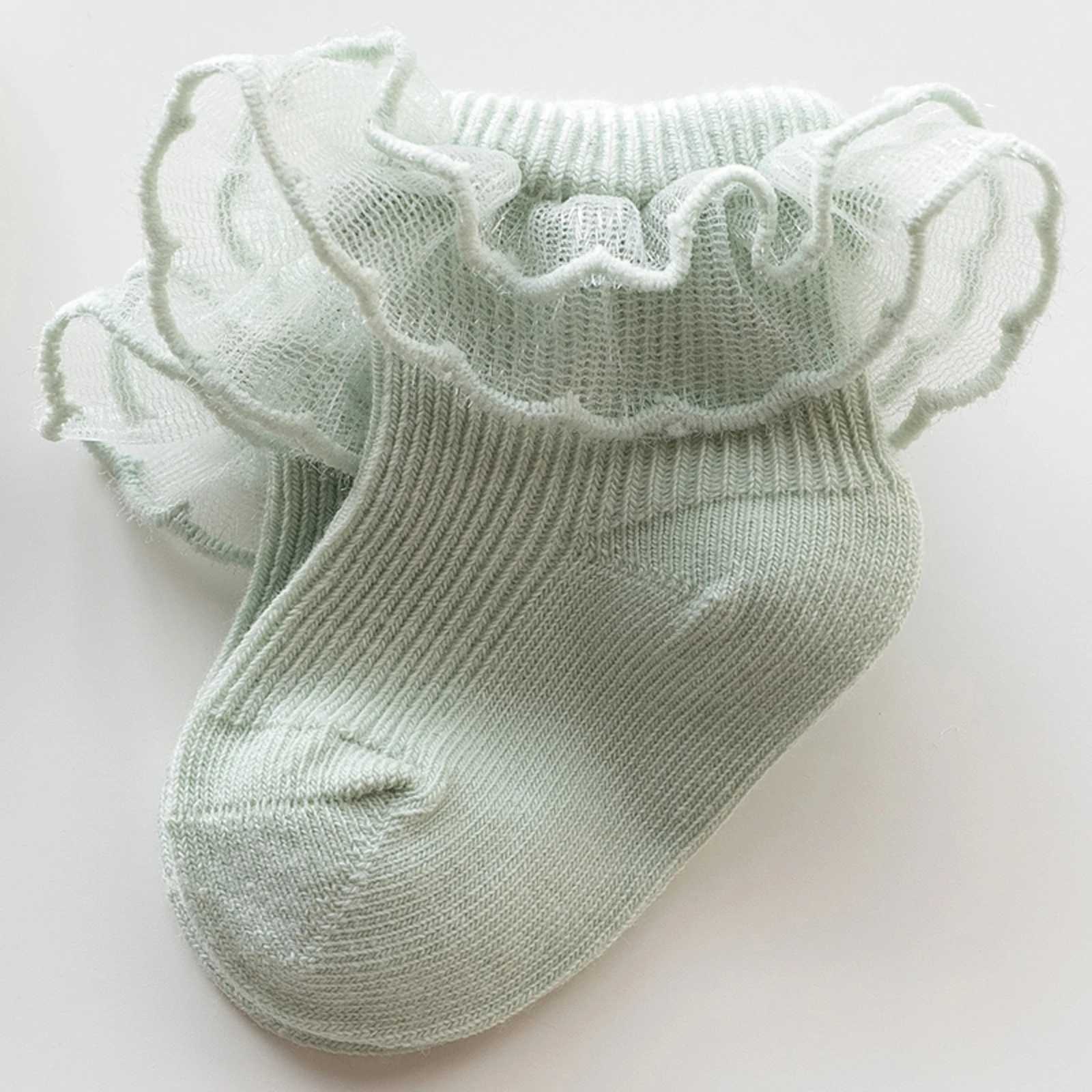 Pudcoco Baby Socks for Girls Lace Ruffles Toddler Sweet Anti-Skid Princess Socks Spring Fall Cute Kids Socks 0-2Y CL240824