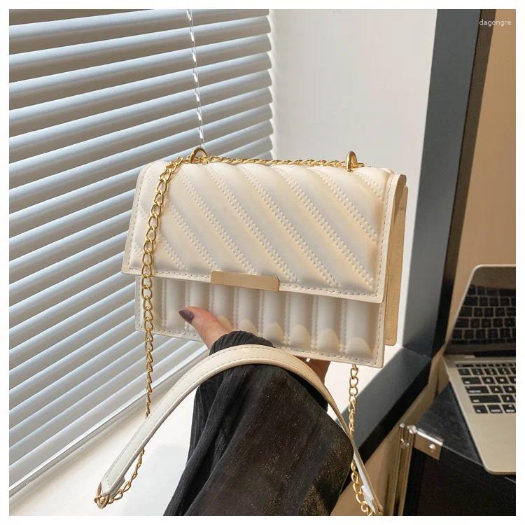 Shoulder Bags Orange Fashion Trend Crossbody Single Bag On The Small NTide Korean Version Of Foreign-style Chain Square